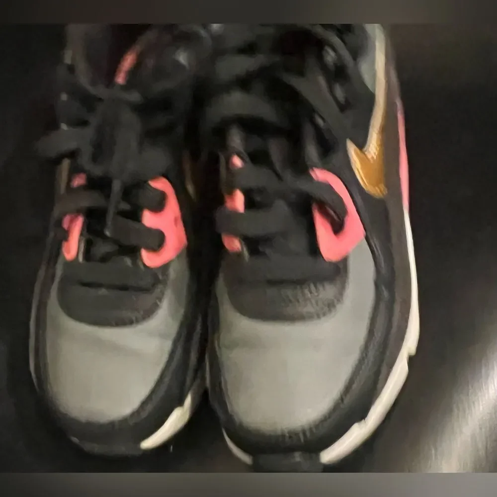 Nike Air Max 90 LTR (GS) Gray Copper Pink Black CD6864-025 Size 2Y